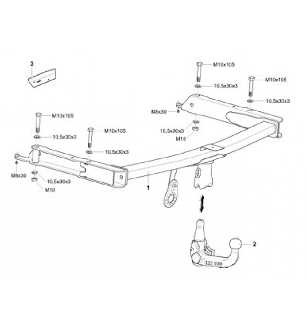 Фаркоп Westfalia 305309600001 Audi A6 Allroad 2006-2012(паспорт и сертификат в комплекте)(без электрики)