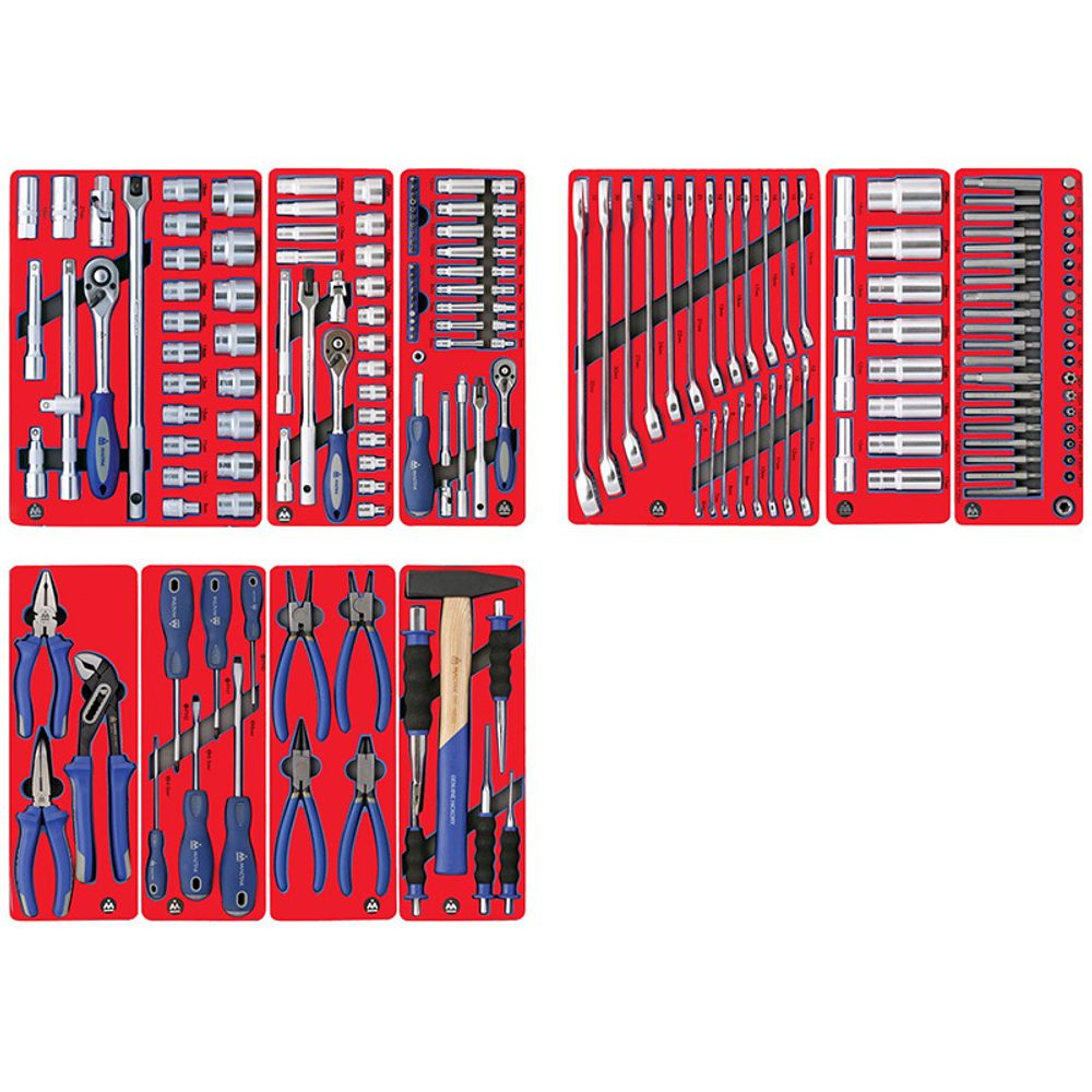 Набор инструментов &amp;quot;СТАНДАРТ&amp;quot; для тележки, 10 ложементов, 186 предметов МАСТАК 5-00186