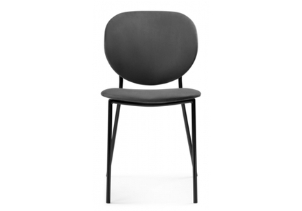 Стул на металлокаркасе Woodville Саранда графитовый, черный глянец