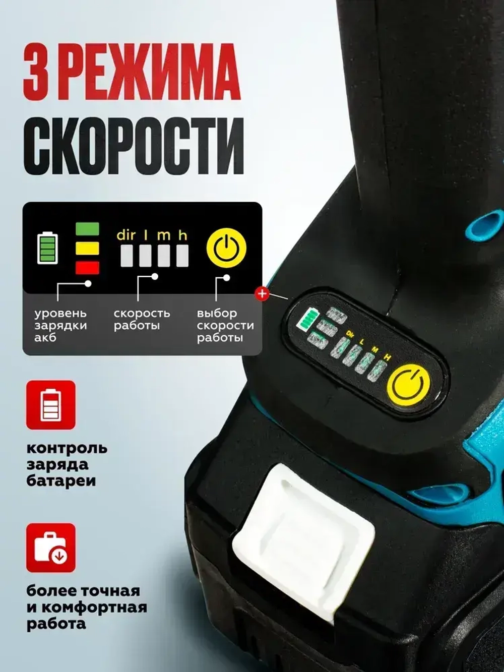 Болгарка аккумуляторная УШМ 125 мм, 48 В, 2 АКБ, бесщеточная, углошлифовальная машина, шлифмашина, в кейсе