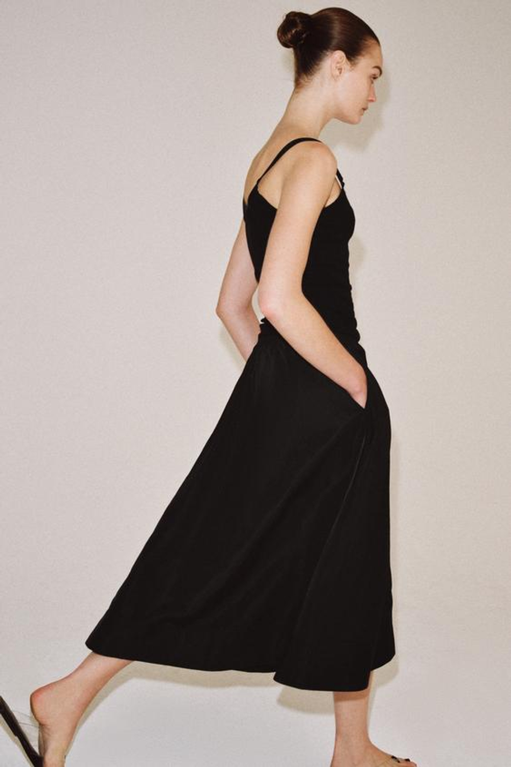 ZARA ЮБКА МИДИ — ZW COLLECTION, ЧЕРНЫЙ