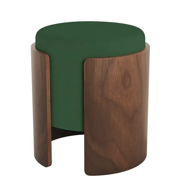 Пуф Lagom (зелено-голубой FiberGuard, орех)