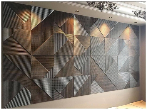 Стеновые 3D панели из наногипса в ламинации 60х60см LED