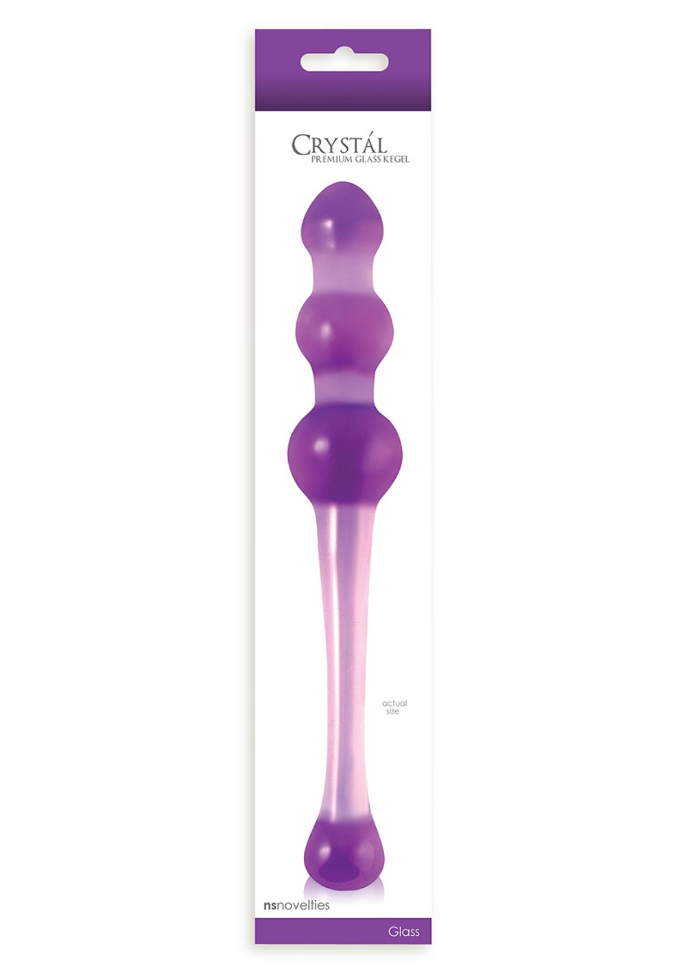 Большой фиолетовый стеклянный анальный стимулятор CRYSTAL KEGEL