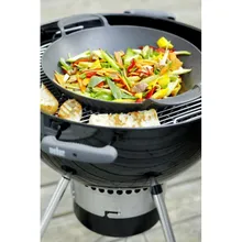 Чугунный вок Weber Crafted с корзиной для приготовления на пару