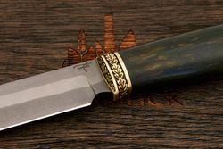 Разделочный нож Игоря Пампуха Модель 007, клинок 145мм, булат легированный, рукоять дерево стаб.