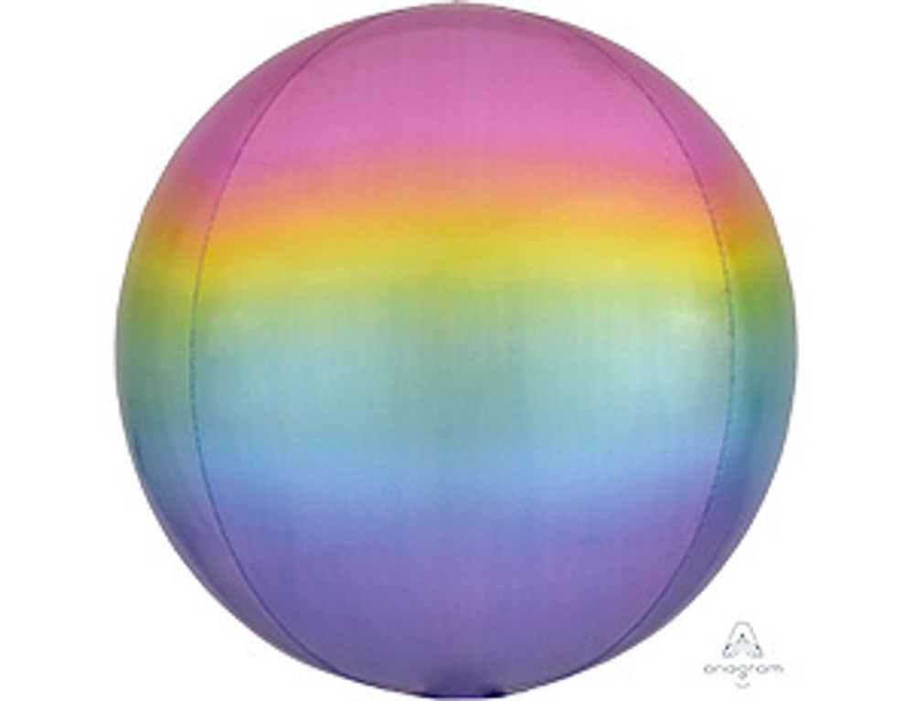 А 3D СФЕРА Б/РИС 16" ОмбреРадуга пастель