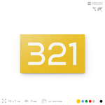 Номер на дверь 321, табличка на дверь для офиса, квартиры, кабинета, аудитории, склада, желтая 120х70 мм, Айдентика Технолоджи