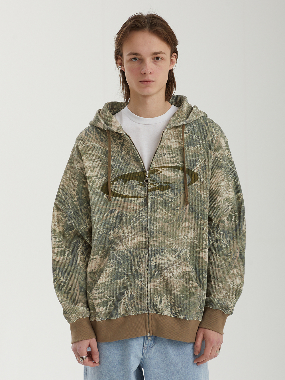 Мужская Толстовка Oval Globe Waffle Zip-up