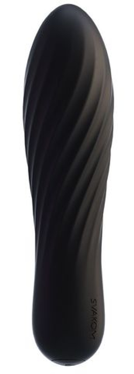 Черная вибропуля Tulip - 10,6 см.