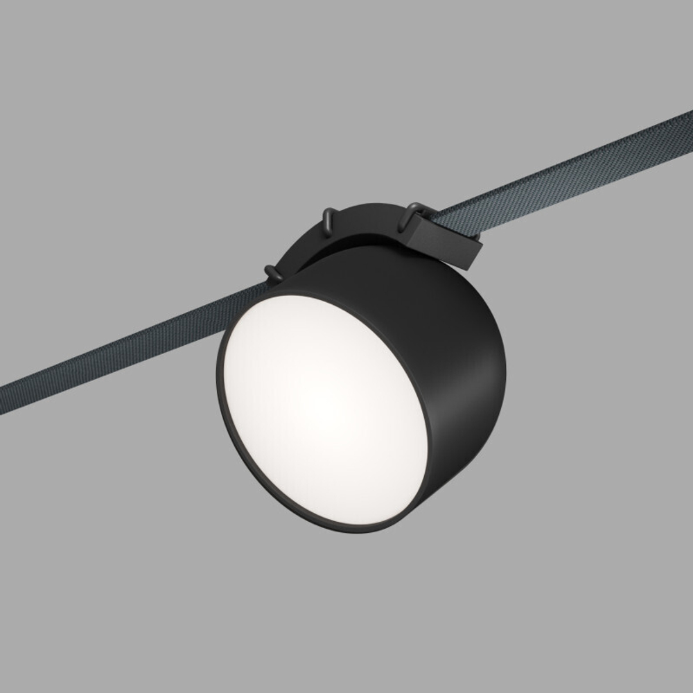 DK5642-BK Поворотный светильник для трека-ремня Belty Smart, серия Spot, со светодиодом, D100*H107мм, 48V DC, 12W, RA90, 120°, 3000-5700K, IP20, черный, алюминий