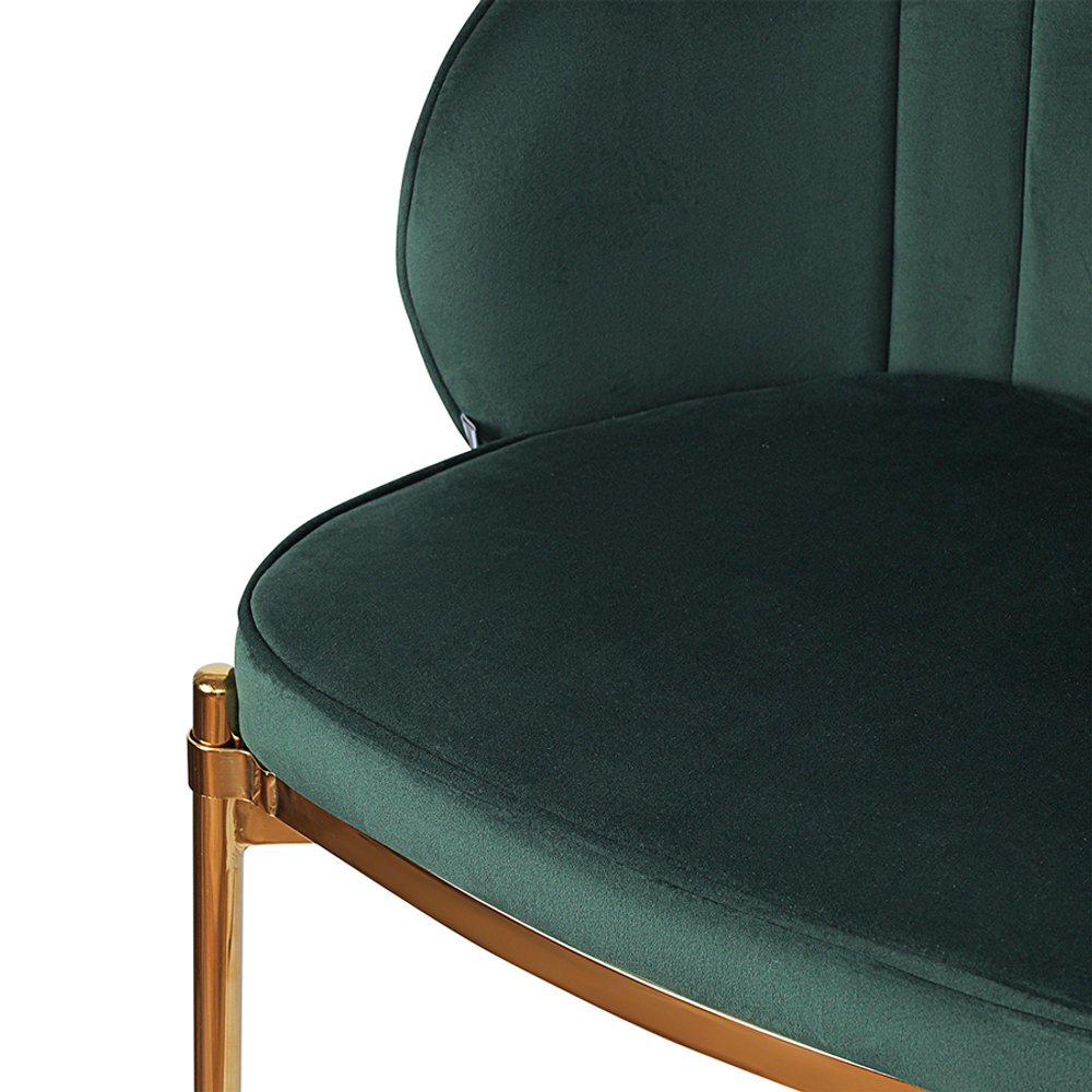 Стул полубарный Coral, велюр, темно-зеленый