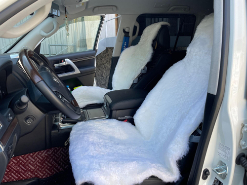 Меховая (Белый Соболь) накидка на сидение, натуральный мех, овчина, шкура, короткий ворс (за 1 шт,.)