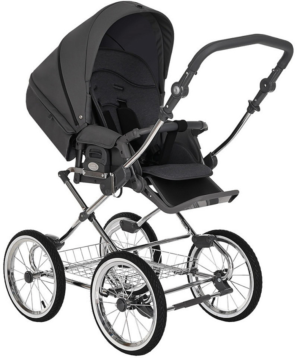 Детская коляска Roan Bass Next Classic d14 3 в 1 с автокреслом Avionaut Silver Black RCL253/1 Steel Grey
