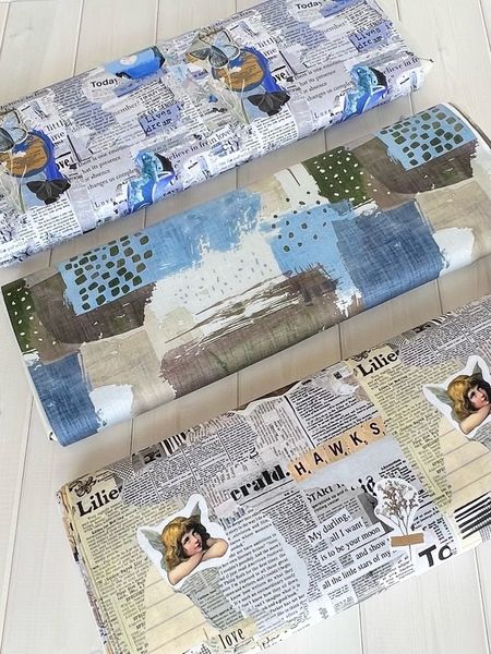 ГАЗЕТА, ПЛАСТИНКИ - 100% хлопок Handmade Fabrics 5