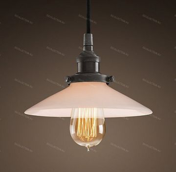 replica  20TH C. FACTORY FILAMENT MILK GLASS SINGLE Restoration Hardware