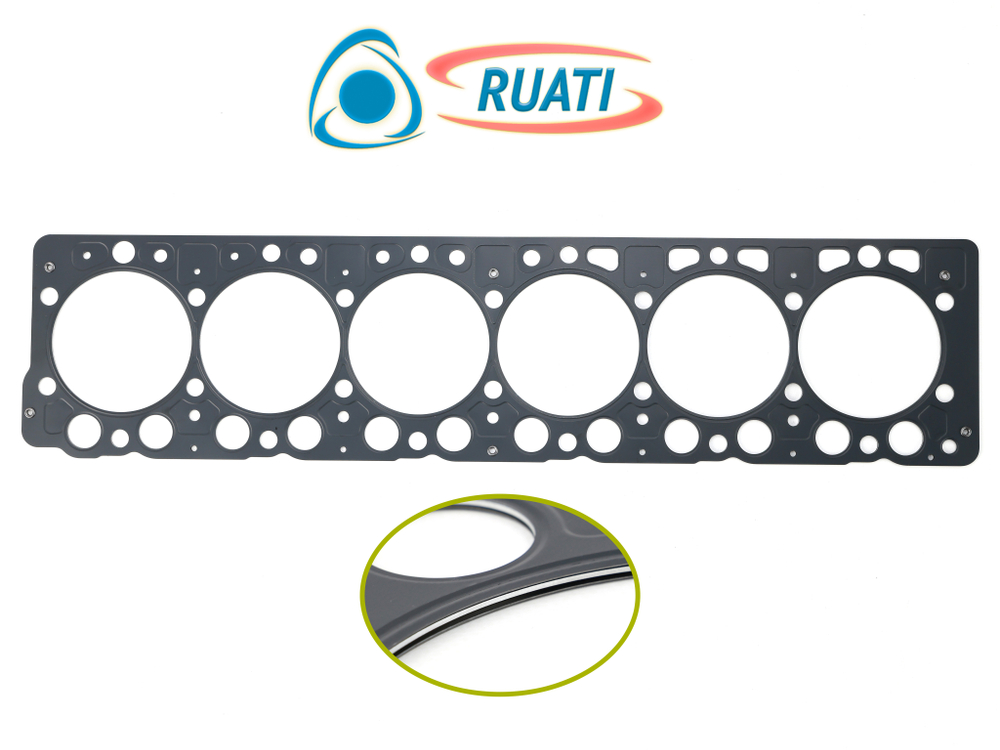 Прокладка ГБЦ дв. WEICHAI WP7 а/м МАЗ-5440, SHACMAN, SHAANXI (металопакет чёрный, OE: 610800040023) RUATI