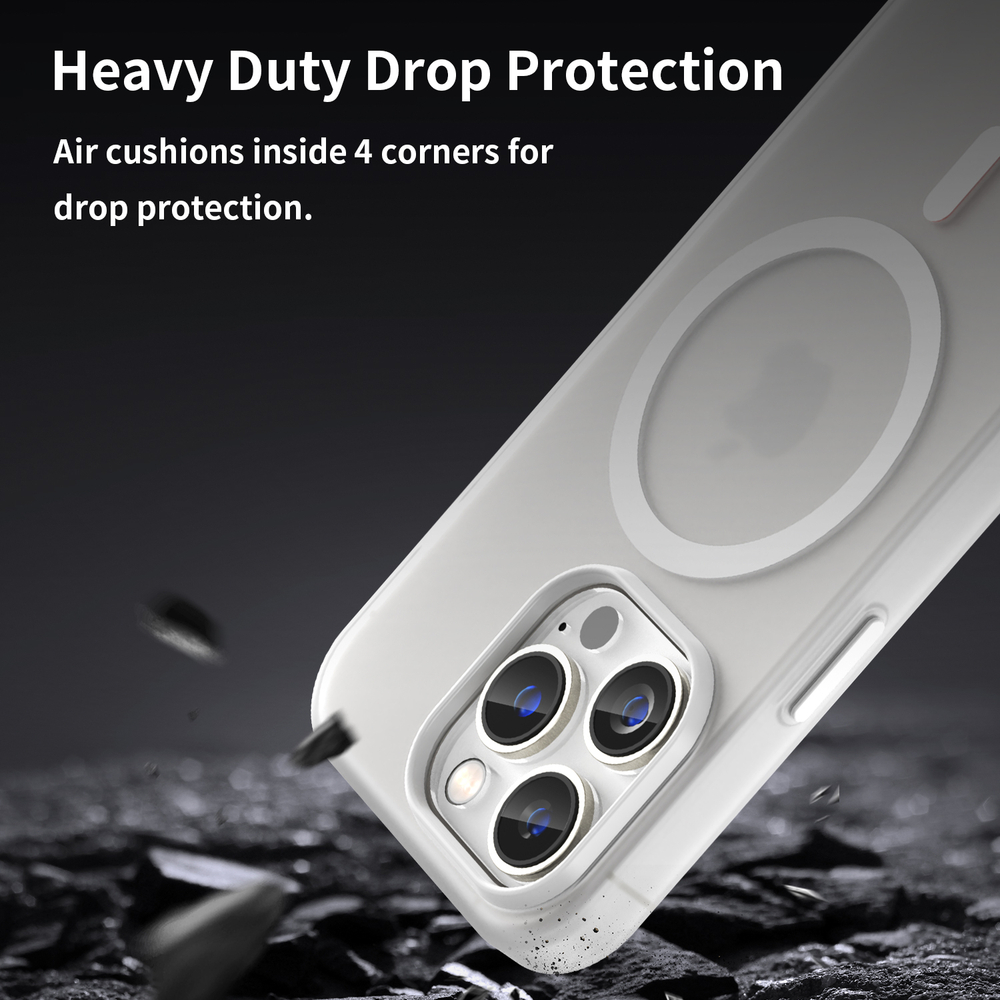 Чехол защитный белого цвета с поддержкой MagSafe для смартфона iPhone 14 Pro Max, серия Frosted Magnetic