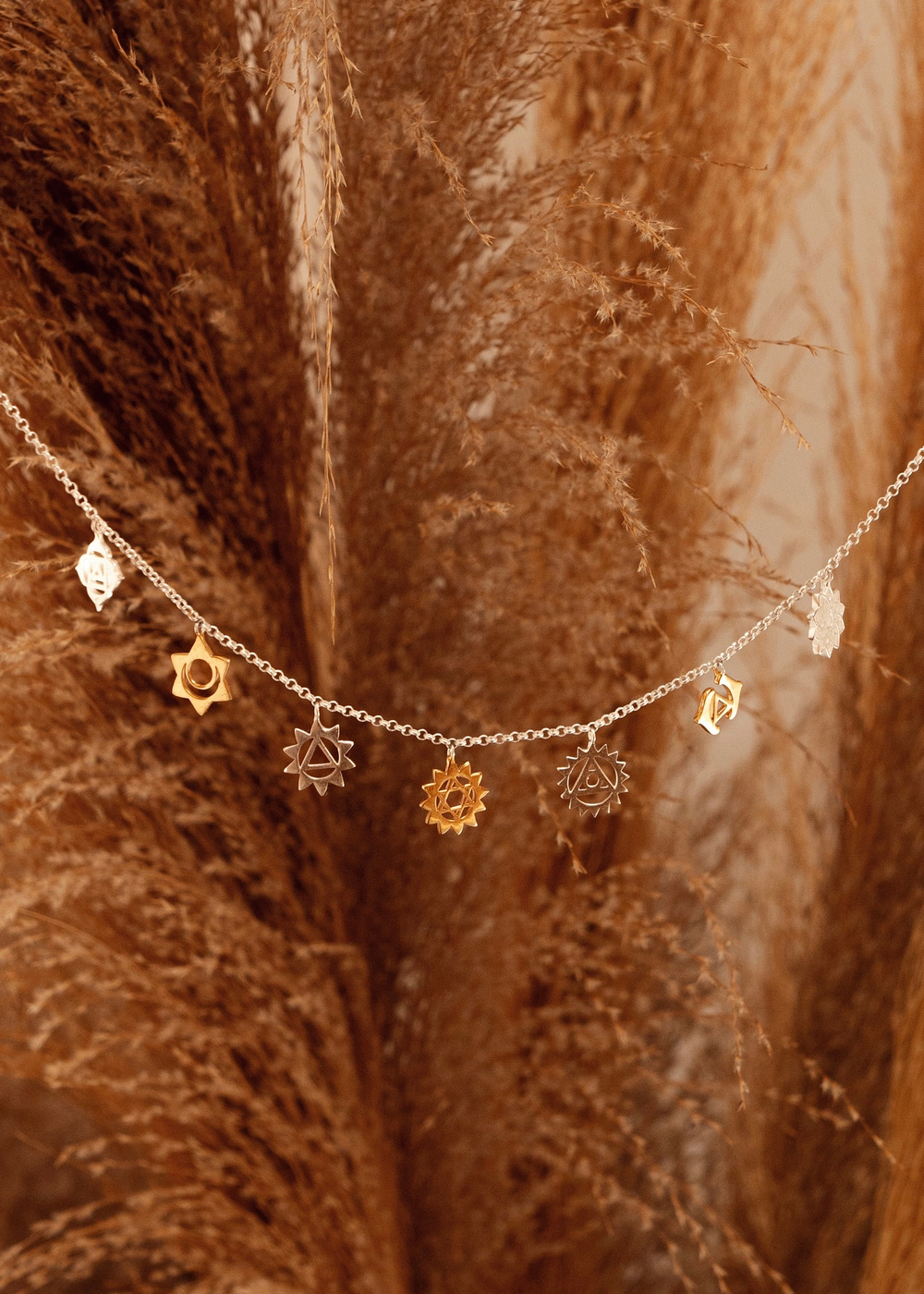 Колье-чокер «Чакры» с позолотой