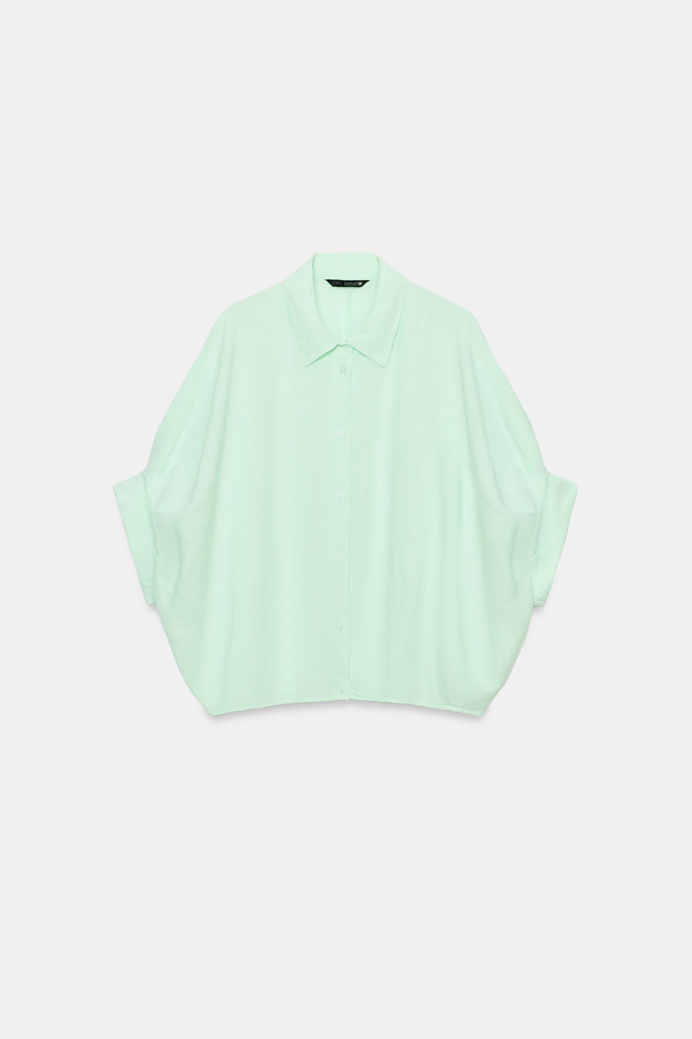 ZARA РУБАШКА ОБЪЕМНОГО КРОЯ, МЯТНЫЙ