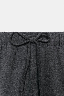 ZARA БРЮКИ БОМБАЧИ НА ШНУРКАХ, СЕРЫЙ