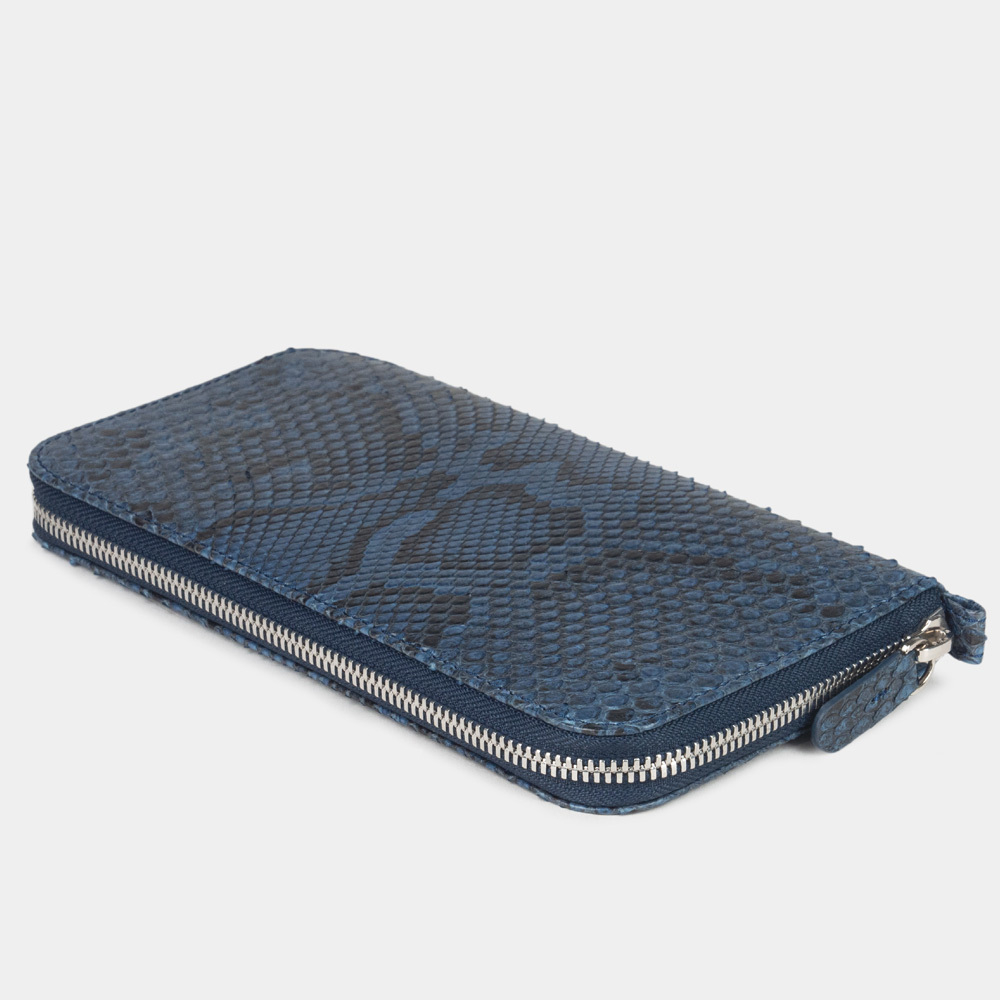 Кошелек Marquise из кожи питона и козы, синего цвета