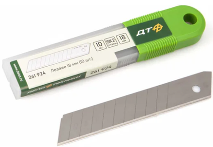 Лезвие сменные, 18 мм, сегментированные, "Дело техники" (10шт) 261924