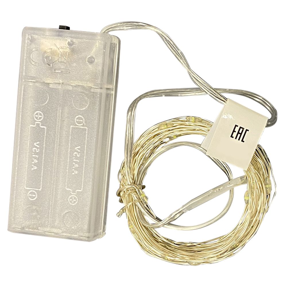 ULD-S0500-050-SCB-2AA WHITE IP20 DEW Гирлянда светодиодная на батарейках 2AA не в-к. Роса. 5м. 50 светодиодов. Белый свет. Провод медный. TM Uniel