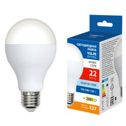 LED-A70-22W-4000K-E27-FR-SLS Лампа светодиодная. Форма A. матовая. Белый свет 4000K. ТМ Volpe