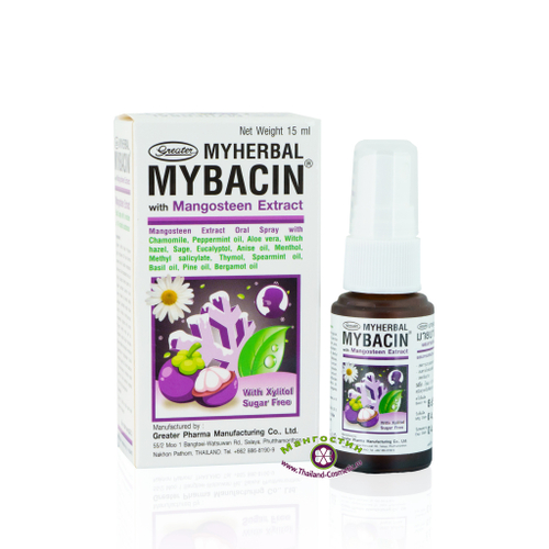 Спрей для горла Мубацин с экстрактом Мангостина противовоспалительный, антибактериальный Myherbal Mybacin With Mangosteen Extract