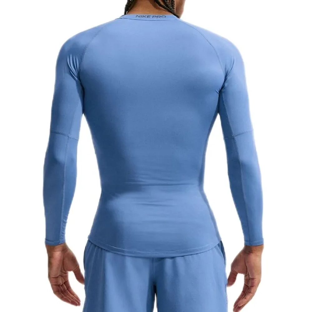 Теннисная футболка Nike Pro Dri-FIT Tight Long-Sleeve Fitness - indigo storm/black