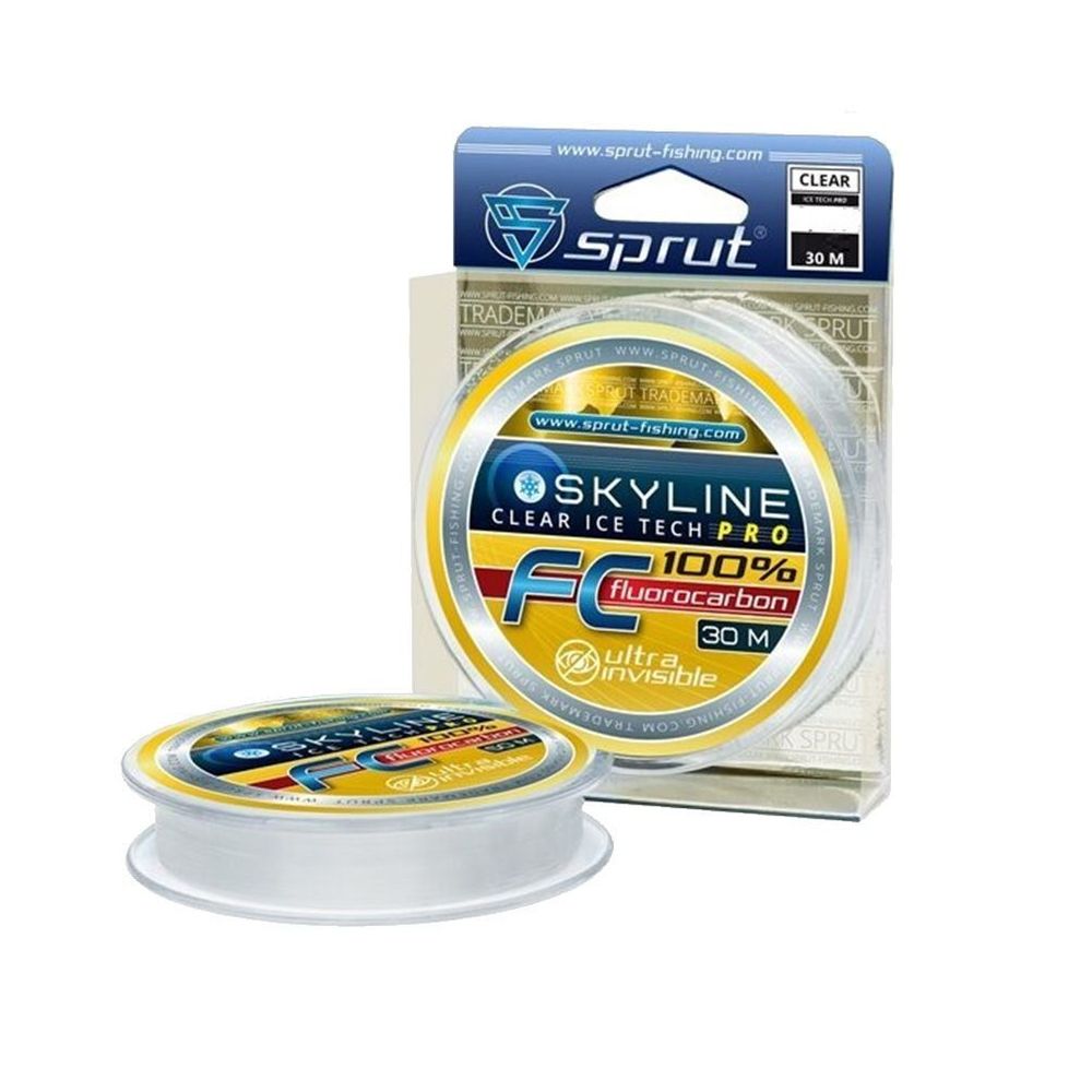 Леска для зимней рыбалки Sprut SKYLINE FC IceTech PRO Clear (0,501mm/30m), 1 штука