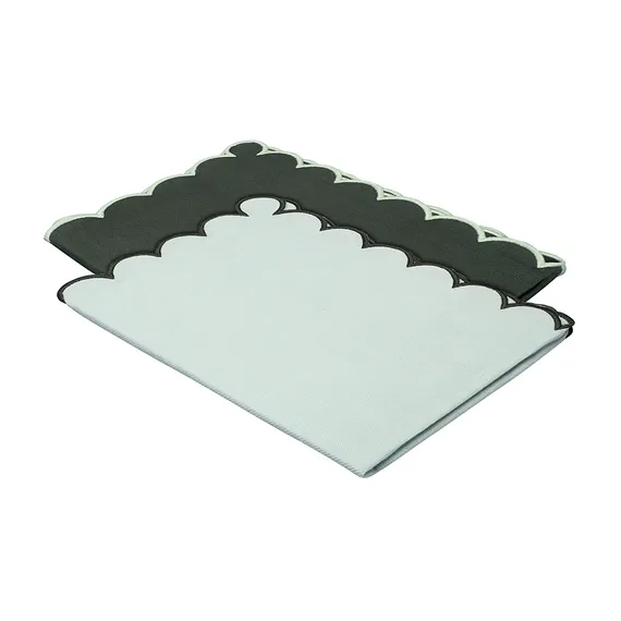 Набор кухонных полотенец с контрастным кантом зеленого цвета из коллекции trendy ruffles, 50х70 см