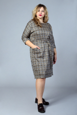 Платье женское 3533АП, клетка #225Кла053533АП