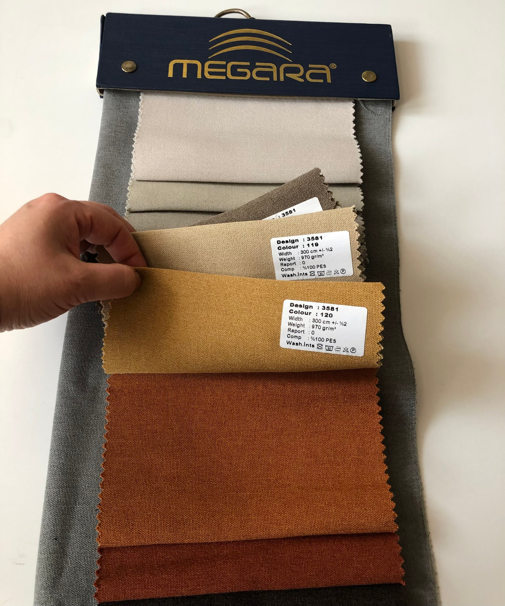 Портьерная ткань dimout фактурный Megara арт. 3581 (высота 300 см, Турция)