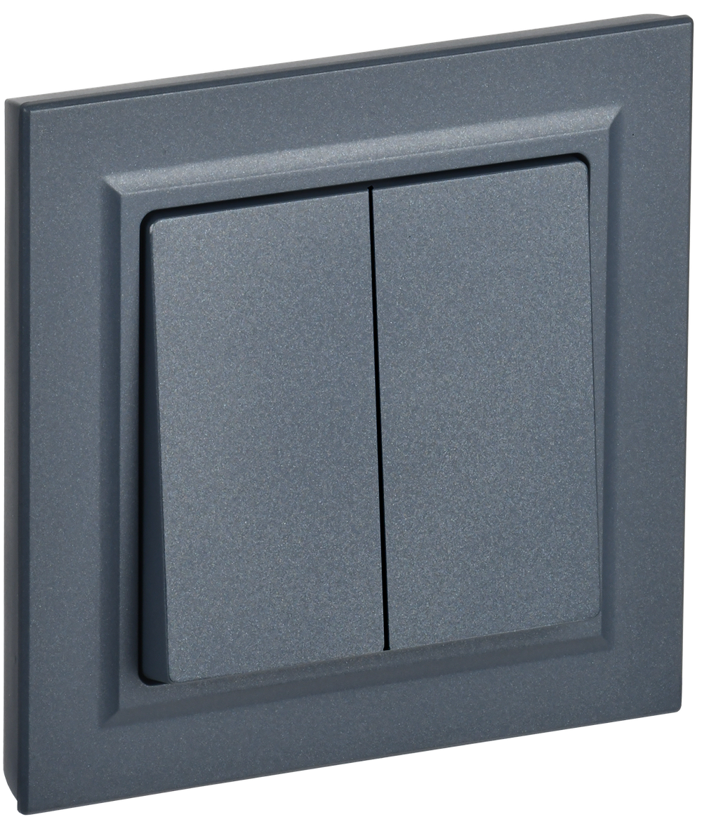 BRITE Выключатель 2-клавишный 10А в сборе ВСР10-2-0-БрМ маренго IEK