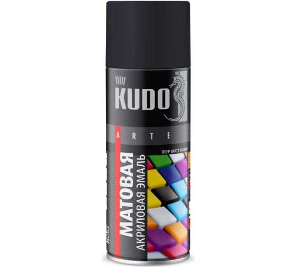 Аэроз-краска акриловая Кудо 520мл черная мат  КУ-А9005М