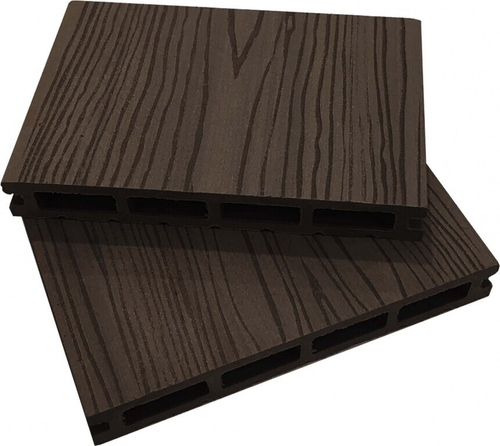 Доска террасная универсальная из ДПК Holzhof 3 м с тиснением под дерево 300