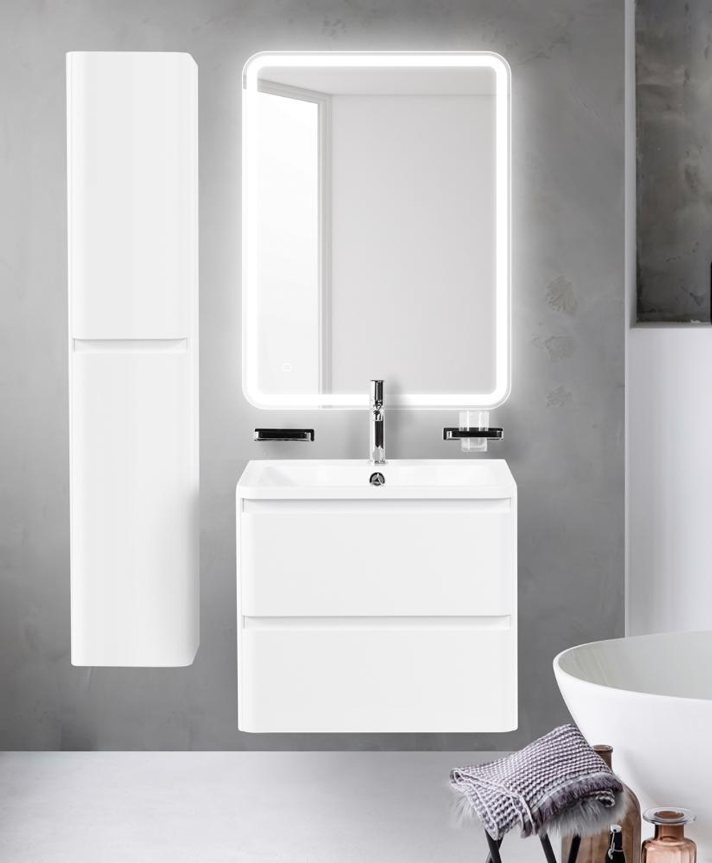 Тумба подвесная с раковиной BelBagno ALBANO-600-2C-SO-BL Bianco Lucido, раковина BB600/455-LV-MR-ALR