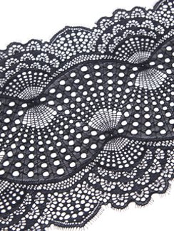 03-167 Кружево эластичное 22 см, черный 170