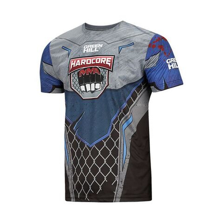 TSH-10570 Футболка HARDCORE MMA сине-чёрная