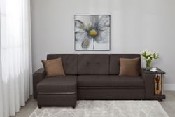 Угловой диван-кровать из массива бруса Вольберг со столиком