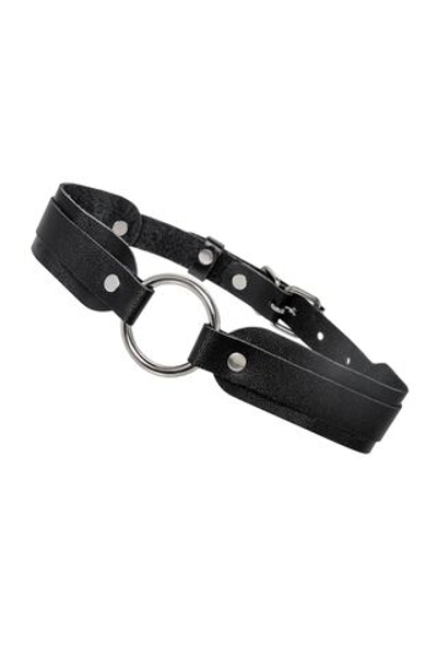 Черный кожаный чокер-ошейник со скруглёнными углами (Цвет: черный)