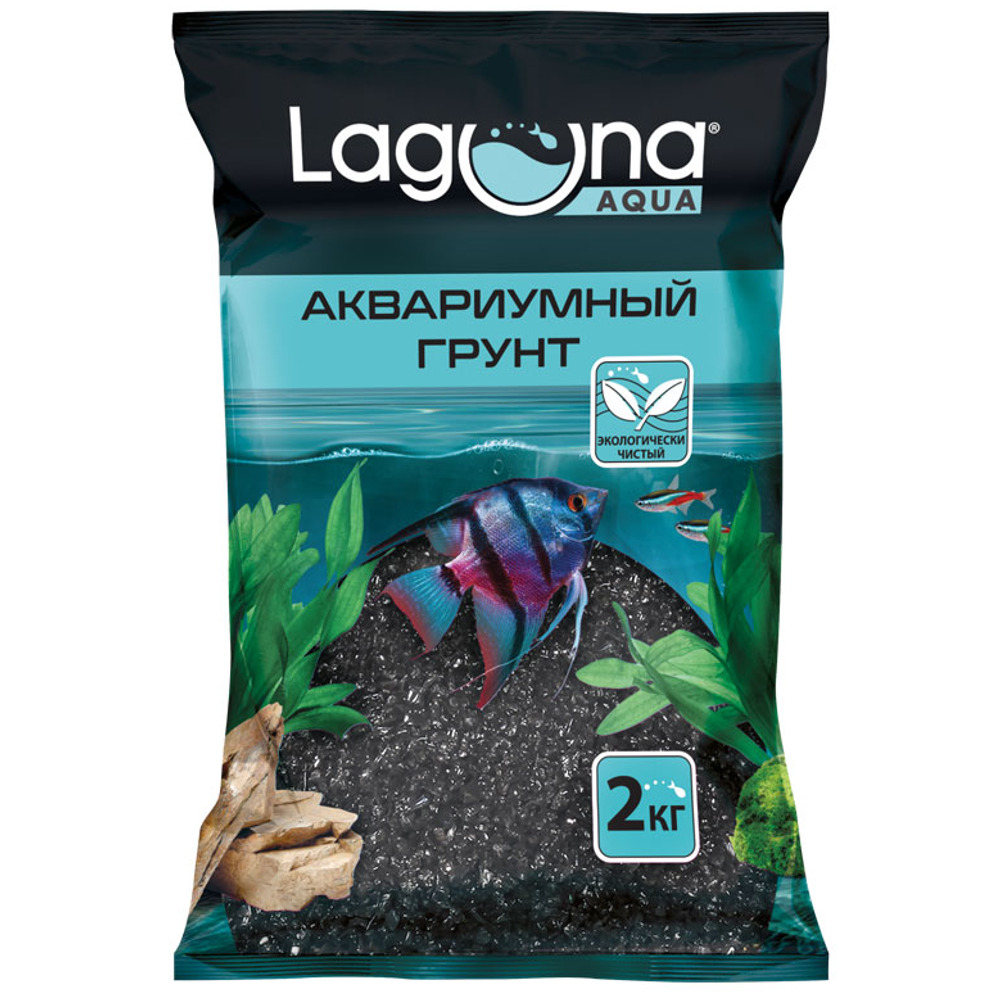 Грунт "песок черный", 1-2мм, 2кг, laguna