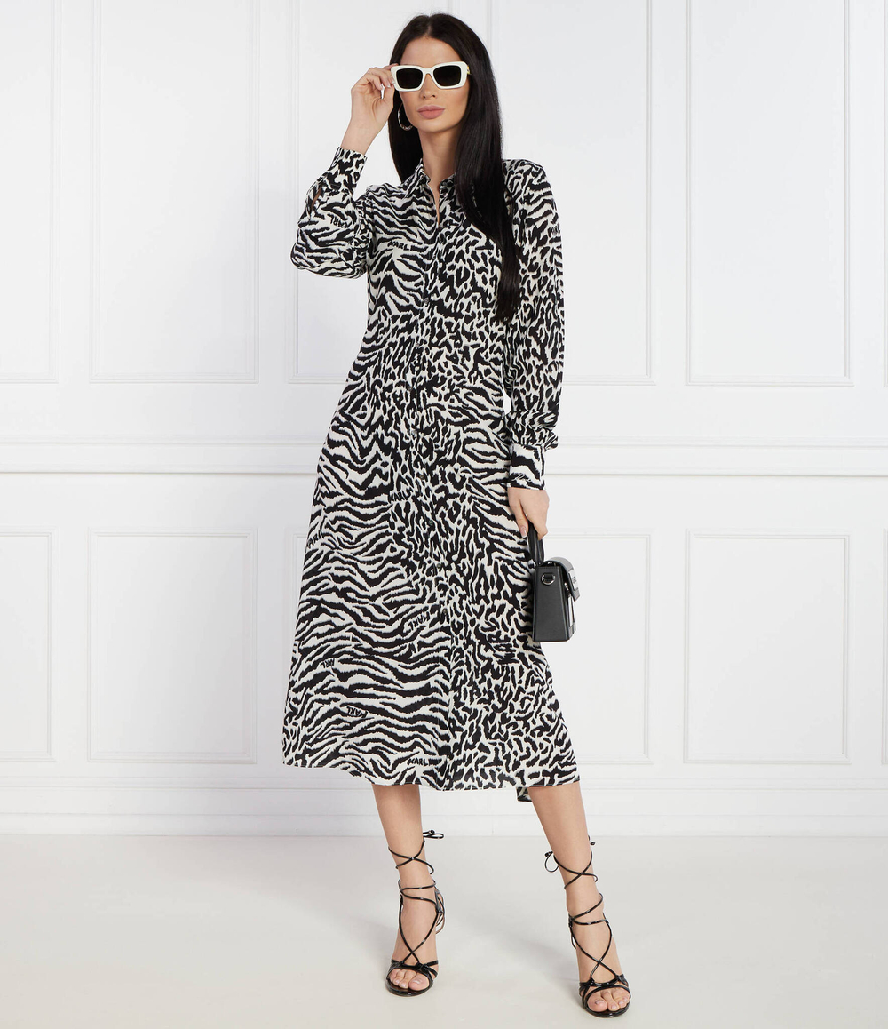 Платье с ремешком animal print Karl Lagerfeld - черный(240W1300)