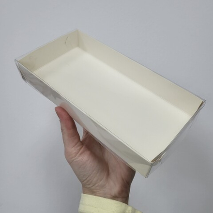Коробка 20*10*3 см с Белая (ровный край)