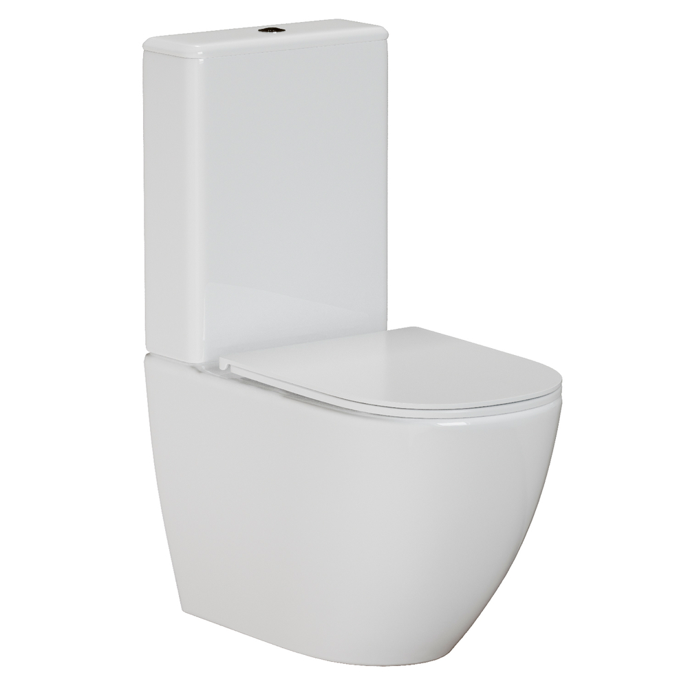 Унитаз-компакт безободковый WAVE PERSONA, гор,ниж,2-кн.арм,дюро,м/л,быстр,БЕЛЫЙ глянец