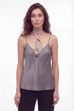 Пояс-галстук тюльпан пудровый