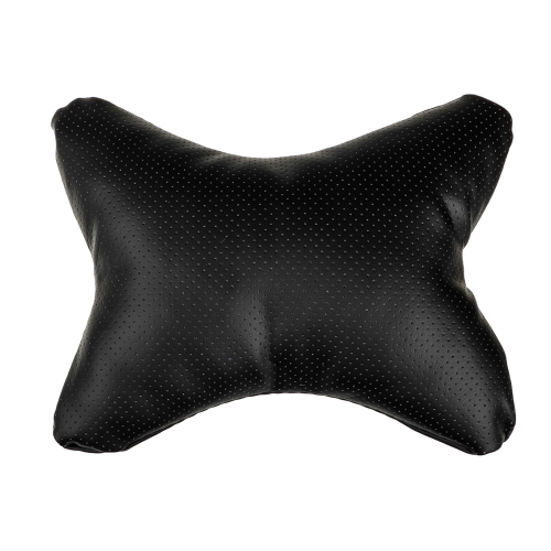 Подушка на подголовник Косточка перфорированная экокожа 29*23см Черная NEW GALAXY