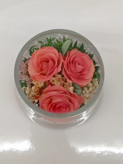 натуральные розы в стекле, вакуум